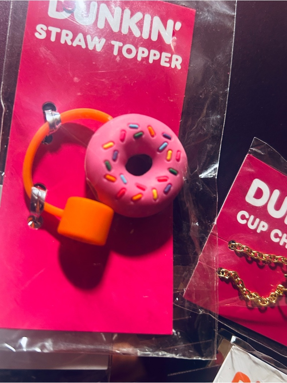 Limited edition Dunkin' Cup Charms & Donut Straw Cover 5 pc Bundle - Picture 7 of 10